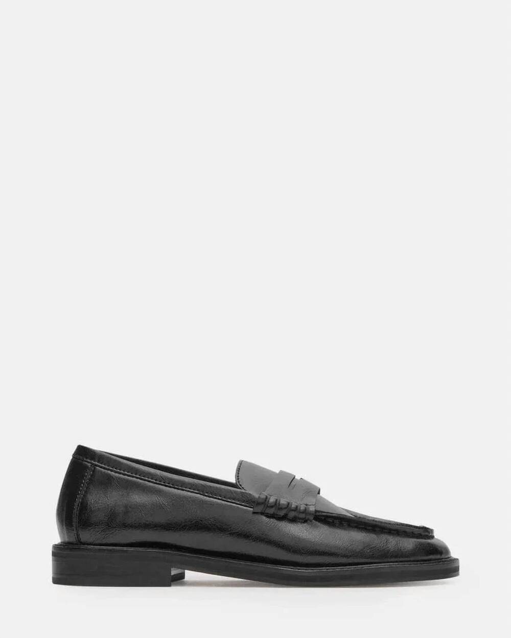 NEW STEVE MADDEN women's madison leather loafer in black